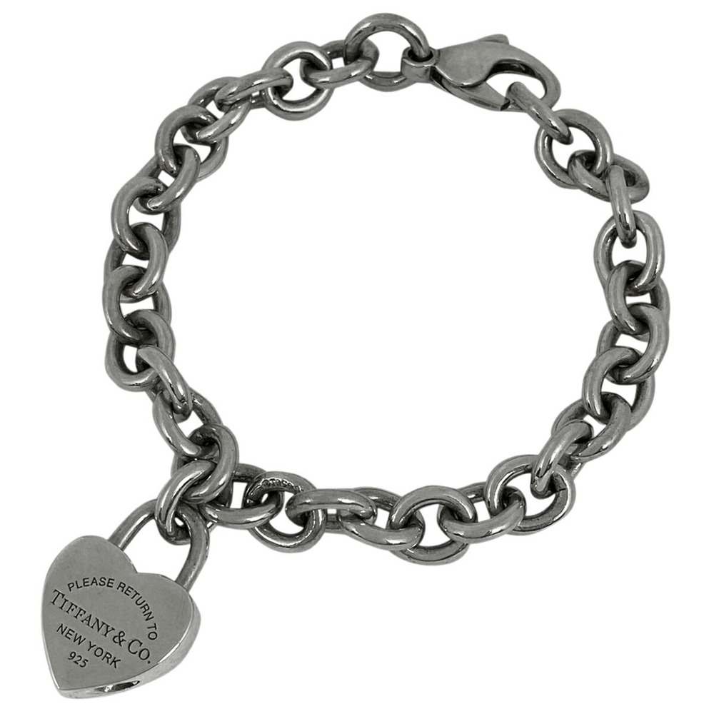 Tiffany Return to Tiffany Heart Lock Charm Bracelet Silver